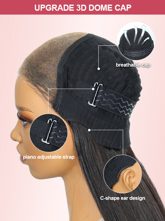 Kisslove Hair Pre Everything Ombre Rich Brown To Ginger Color 3D Body Wave Glueless Lace Frontal Wig