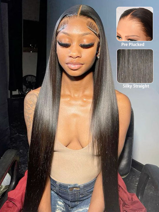 13x6 HD Lace Front Wig Brazilian Bone Straight Long Human Hair Wigs 40 Inch - KissLove Hair