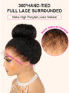 Kisslove Hair New Arrival Kinky Straight Hair with Spiral Curly Ends Invisi Drawstring 360 Lace Wig