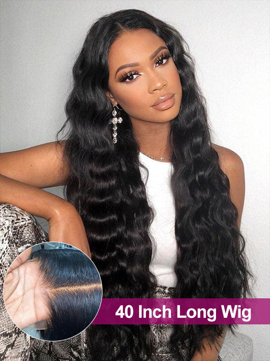 13x6 HD Lace Wig | 40 Inch Loose Deep Wave Long Human Hair Wigs