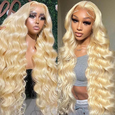 13*6 HD Lace Wig 613 Honey Blonde Hair 3D Body Wave Human Hair Wigs - KissLove Hair