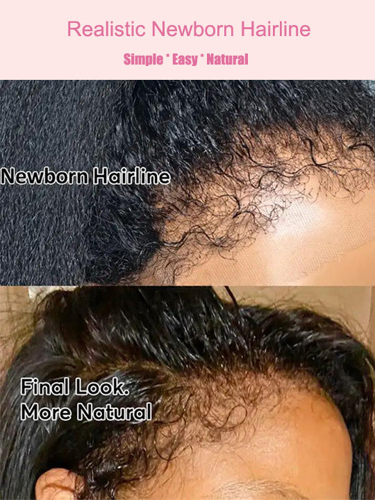 Kisslove Hair New Arrival Kinky Straight Hair with Spiral Curly Ends Invisi Drawstring 360 Lace Wig
