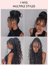 Glueless Full Lace Lightweight Ready-To-Go Box Braided Wig with Human Hair Boho Curls