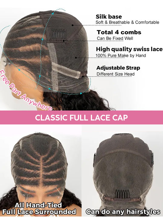 Glueless Full Lace Lightweight Ready-To-Go Box Braided Wig with Human Hair Boho Curls