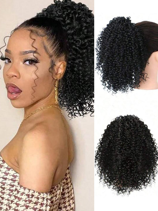 Extensions de cheveux humains soyeux de queue de cheval Extension de cheveux droits pour les femmes