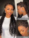 Glueless Full Lace Lightweight Ready-To-Go Box Braided Wig with Human Hair Boho Curls