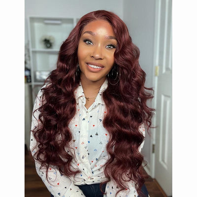 Reddish Brown 3D Body Wave 5x5 Lace Front Human Hair Wigs- KissLove Hair