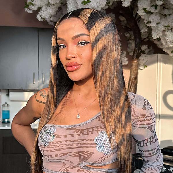 Leopard Print Wig 5x5 HD Lace Wig Straight Hair 30inch 180% Density