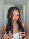 Glueless Full Lace Lightweight Ready-To-Go Box Braided Wig with Human Hair Boho Curls