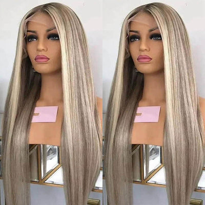MilkTea Honey Blonde Straight/ 3D Body Wave 13x4 HD Transparent Lace Front Human Hair Wigs - KissLove Hair