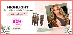 highlight human hair bundles with closure - kisslove hair