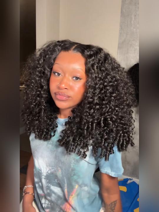 Kisslove Burmese Curly Hair 13x6 Full Lace Frontal Wig Pre Plucked Pull Go Drawstring Wig 250% Density