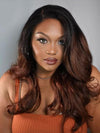Kisslove Ombre Brown Yaki Straight Body Wave 360 Invisi-Drawstring Lace Human Hair Wigs