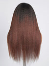 Kisslove Ombre Brown Yaki Straight Body Wave 360 Invisi-Drawstring Lace Human Hair Wigs