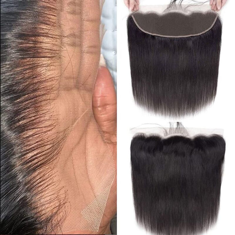 Bone Straight Human Hair 3 Bundles With 13x4 HD Lace Frontal 12A Virgin Hair Weaves - KissLove Hair