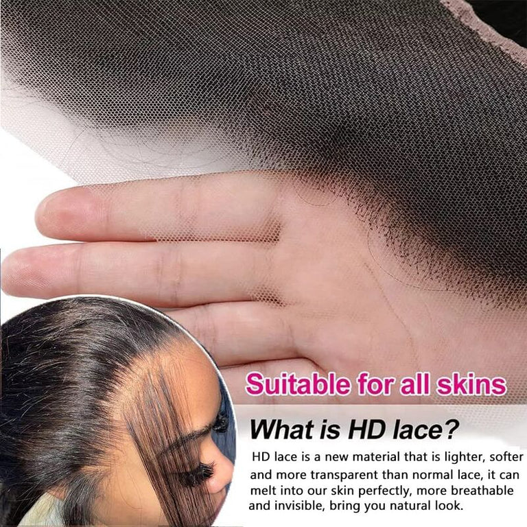 Bone Straight Human Hair 3 Bundles With 13x4 HD Lace Frontal 12A Virgin Hair Weaves - KissLove Hair