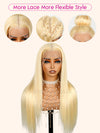 Kisslove 613 Blonde Straight Hair Invisi-Drawstring 360 Lace Frontal Wig Glueless Colored Human Hair Wig