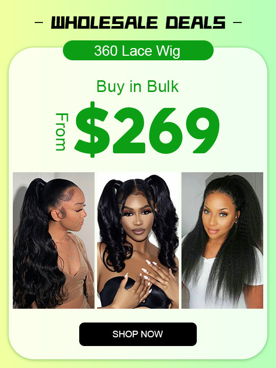 [Wholesale] Invisi Drawstring 360 Lace Wig Factory Price 3 Pcs/ 5 Pcs for Sale - KissLove Hair