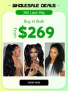 [Wholesale] Invisi Drawstring 360 Lace Wig Factory Price 3 Pcs/ 5 Pcs for Sale