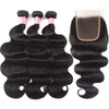 Body Wave Human Hair 3 Bundles With 4x4 Lace Closure 10A Brazilian Hair Weave - KissLove Hair
