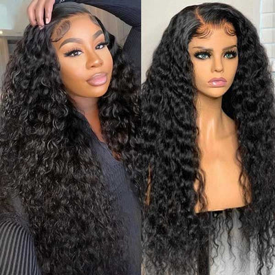 Water Wave HD Lace Wigs 13x4 Transparent Lace Frontal Wig 14A Brazilian Double Drawn Hair - KissLove Hair