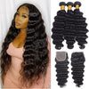 Loose Deep Wave Bundles With Lace Closure 12A Brazilian Virgin Human Hair Weave - KissLove Hair