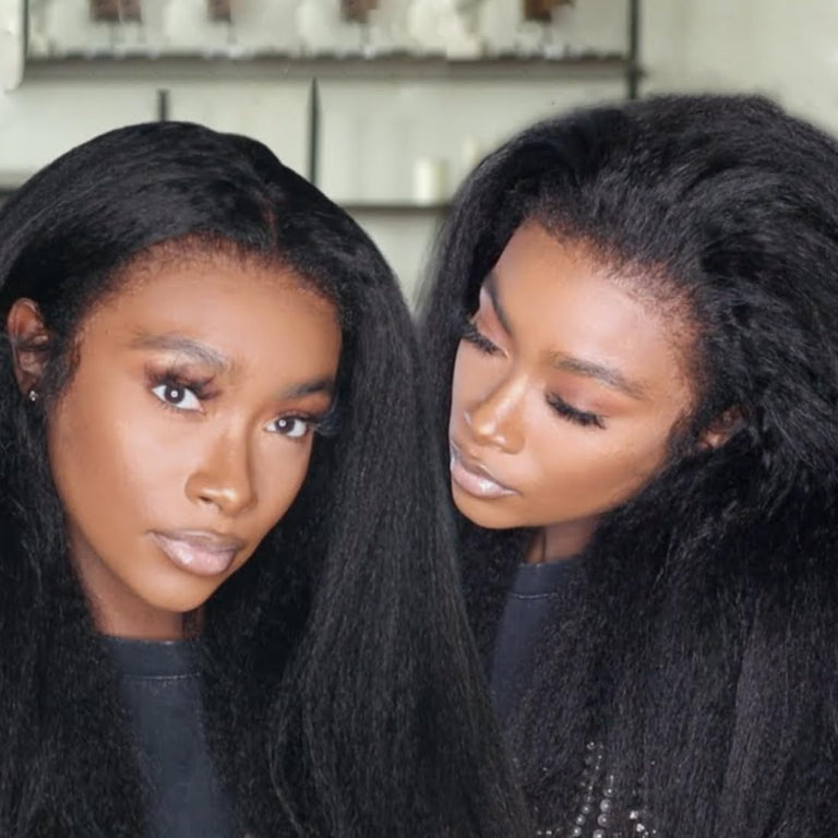 Clearance Kinky Straight 360 Lace Wig With Kinky Edges - KissLove Hair