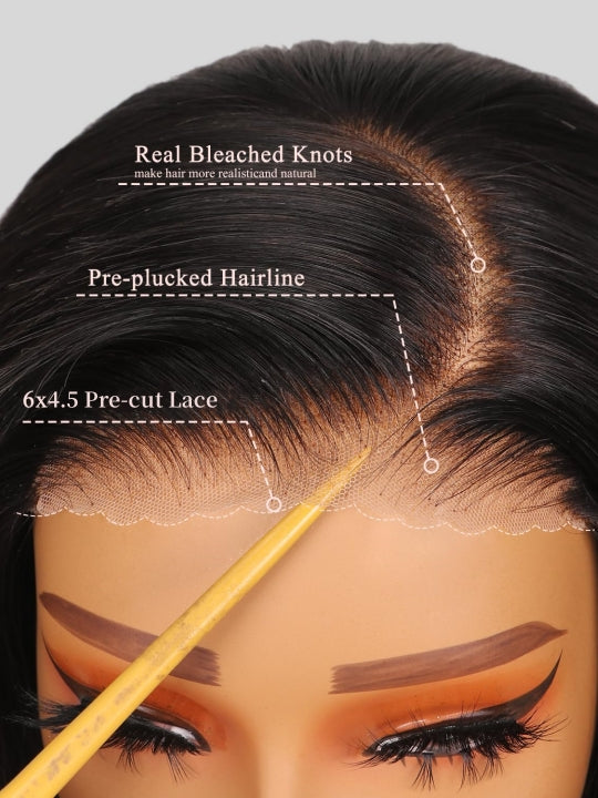 KissLove Pre Everything Body Wave Wig with Bangs Pre Styled Glueless Invisi-Drawstring Wig