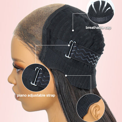 [Flash Deal] Hybrid Kinky Edge Kinky Straight Human Hair Wigs Newborn Hairline Glueless Lace Wig - Kisslove Hair