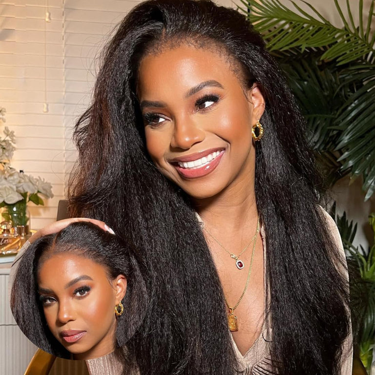 Clearance Kinky Straight 360 Lace Wig With Kinky Edges - KissLove Hair