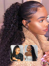 Invisi Drawstring Cap Water Wave Ponytail Extension 100% Human Hair Extensions