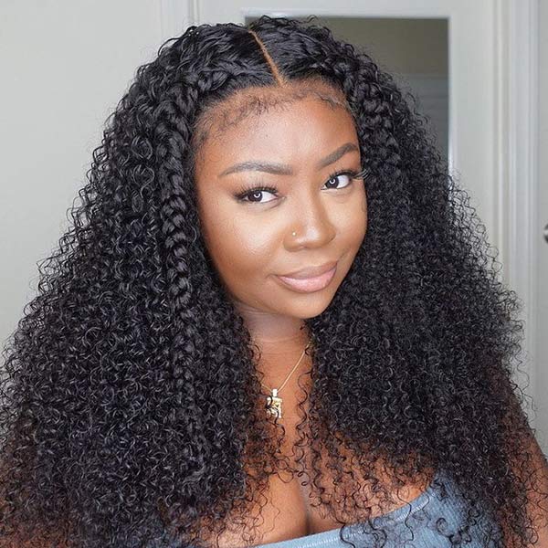 [Flash Deal] 4C Kinky Edges Invi-Drawstring Snug Fit 360 Lace Frontal Wig Natural Hairline Hat Wig