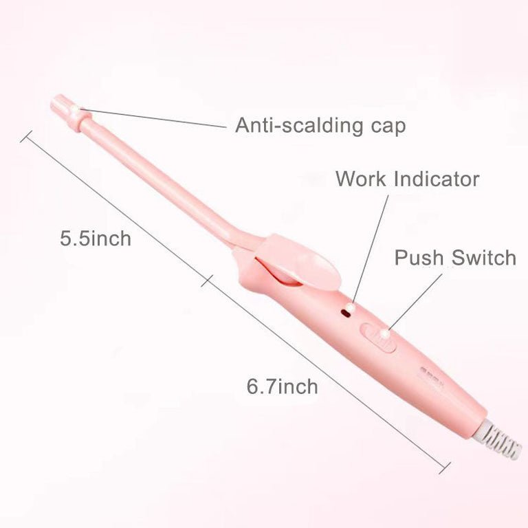 9mm Thin Curling Wand Hair Curler, 3/8 Small Barrel Skinny Hair Curling Iron - KissLove Hair