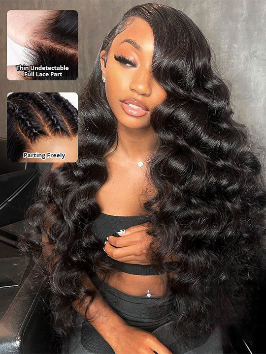 13x6 Full Lace Wig Crimped Hair 14A Virgin Human Hair Wigs