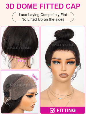 Kisslove Beginner Friendly Snug Fit 360 Lace Frontal Wig Bone Straight Hair Wigs With Invisi-Drawstring - Kisslove Hair