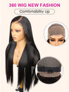 Kisslove Beginner Friendly Snug Fit 360 Lace Frontal Wig Bone Straight Hair Wigs With Invisi-Drawstring - Kisslove Hair