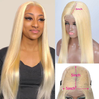 5*5 6*6 HD Lace Wigs 613 Blonde Hair Straight Brazilian Virgin Human Hair Wigs - Kisslove Hair