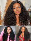 13x6 HD Lace Front Wig Water Wave Pull & Go Drawstring Glueless Wigs Pre Bleached Knots - KissLove Hair