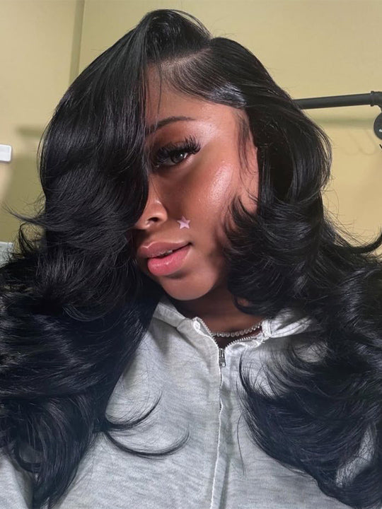 Pre Styled Efortless Chic Layer 13X6 Full Lace Frontal Wig High Density Peacock Curls Glueless Ready to Wear Wig