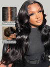 13x6 HD Lace Frontal Wig Body Wave Pre Plucked Glueless Wig Pull Go Drawstring Cap Ready to Go Wig