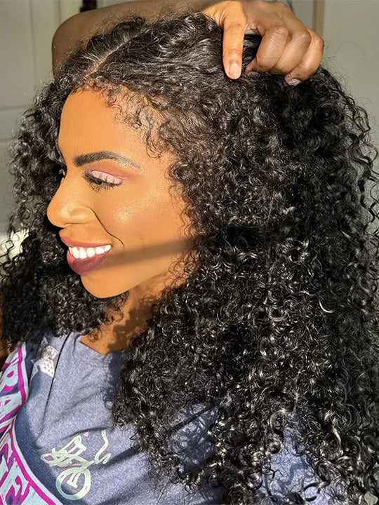 Perruques Jerry Curly Pre-Everything 360 Lace avec capuchon à rayures en cristal invisible amélioré