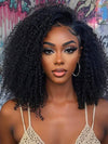 [3 In 1 Half Wig] 4C Kinky Edge Afro Curly Flip Over Pull Go Drawstring Protective Half Wig Beginner Friendly