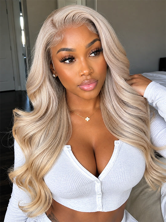 [Flash Sale] Luxury Ash Blonde 13x6 Lace Frontal Glueless Wig Pre-Plucked & Pre-Cut Ready to Wear Wig