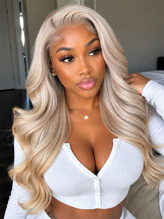 [Flash Sale] Luxury Ash Blonde 13x6 Lace Frontal Glueless Wig Pre-Plucked & Pre-Cut Ready to Wear Wig