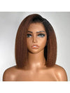BOGO Yaki Straight Bob Wig 5x5/6x4.5/10x6 Lace Front Wig Ombre Brown Highlight Wigs