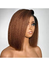 BOGO Yaki Straight Bob Wig 5x5/6x4.5/10x6 Lace Front Wig Ombre Brown Highlight Wigs