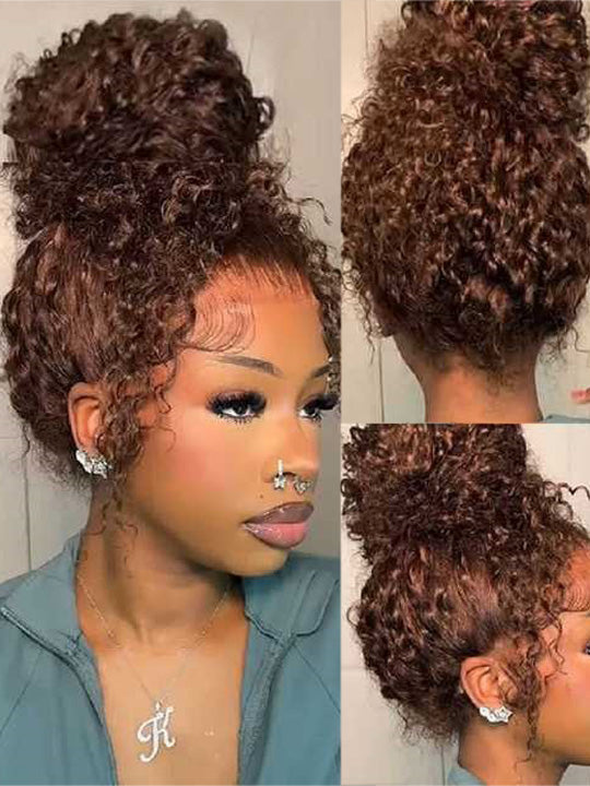 Kisslove Pre-Everything Chocolate Brown 360 Lace Wig Glueless Water Wave Human Hair Wigs - KissLove Hair