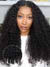 Kisslove Burmese Curly Hair 13x6 Full Lace Frontal Wig Pre Plucked Pull Go Drawstring Wig 250% Density