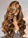 Honey Blonde Highlights 3D Body Wave Wig 5x5 13x4 13x6 Full Lace Frontal Human Hair Wigs - KissLove Hair