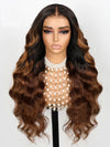 [80% Off] Ombre Brown Loose Body Wave 360 Lace Wig with Rich Brown Highlight Human Hair Wig